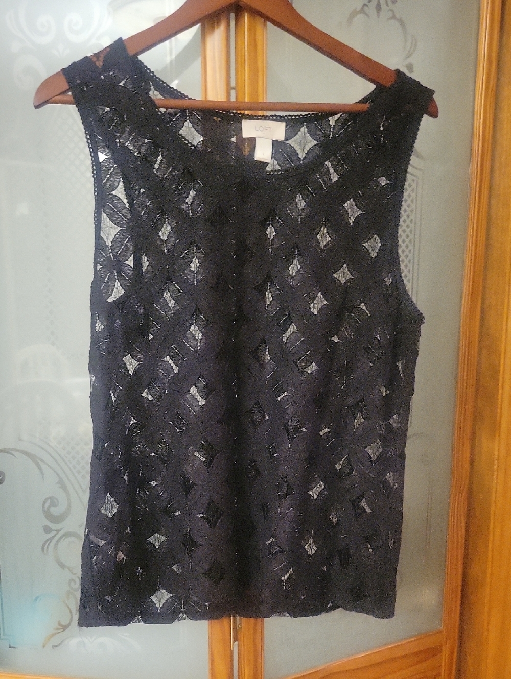 Black Lace Shell Worn Once
